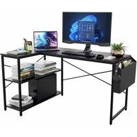 DeskMate Corner Computer Desk - Reversible with Storage Shelves
