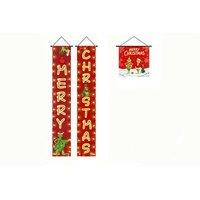 Grinch- Christmas Door Banner & Hanging Flag Set - Durable Oxford, Festive Red & Green, 180cm