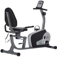 Magnetic Exercise Bike with LCD, 8-Level Adjustable Resistance & Backrest - Compact Home Gym Equipment, Black