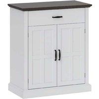 Wooden Farmhouse Sideboard Storage Cabinet with Thick Top & Barn Doors - White, Durable, High-Capacity