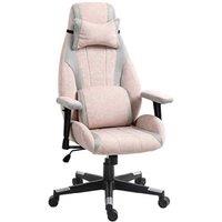 Pale Pink Velvet Ergonomic Gaming & Office Chair with Adjustable Lumbar Support & Headrest