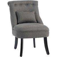Upholstered Linen Tub Chair with Pillow - Retro Accent Armchair, 2 Colours