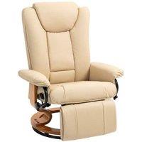 Faux Leather Swivel Recliner Chair - Adjustable, Ergonomic Armchair, 150kg Capacity