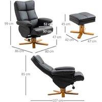 Faux Leather Swivel Recliner Chair & Ottoman with Hidden Storage - Ergonomic Lounge Seating