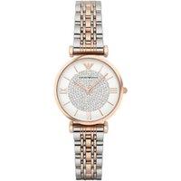 Women's Emporio Armani Two-Tone Crystal Watch with Rose Gold Accents