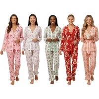 Chelsea Peers Women's Christmas Bow Tie Long Sleeve Pyjama Set