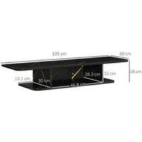 Contemporary Wall Mounted TV Stand for 40 - Black Floating Shelf & Storage Console