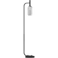 Modern Glass Floor Lamp with Foot Switch - Tall Standing Light, E27 Compatible, Metal Frame