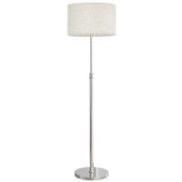 Remote Dimmable Floor Lamp, Adjustable Height, Linen Shade - Modern Silver Standing Light