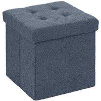 Foldable Sherpa Fleece Storage Ottoman Box - Soft, Space-Saving, 37.6L