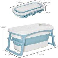 Folding Baby Bath Tub Toy - Portable, Anti-Slip, Spacious Play for Ages 0+, Blue