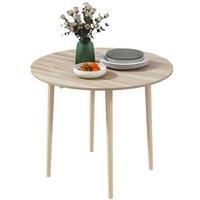 Round Drop Leaf Folding Kitchen Table - Space-Saving Wood Dining Solution