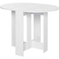 Folding Bar Table - White Particleboard Drop Leaf, Space-Saving Storage Solution