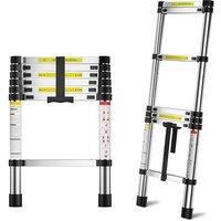Aluminium Extendable Telescopic Ladder, Adjustable and Lightweight Design - 4 Sizes