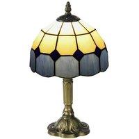 Handmade Stained Glass Table Lamp - Blue - Artisan Bedside Lighting, E27 Bulb Compatible