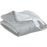 Heated Electric Blanket with 10 Heat Levels & Timer - Grey, Washable, Overheat Protection