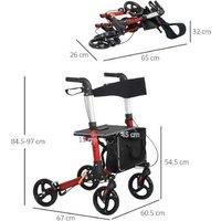 Folding Nursery Walker with Seat, Brakes & Storage - Lightweight Aluminium, 4-Wheel