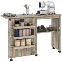 Folding Sewing Table with Wheels & Storage Cabinet - Multi-Purpose Home Maintenance Station