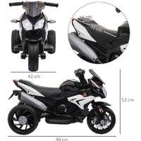 Kids 6V Battery Ride-On Steel Motorcycle Trike - Black, Ages 3+, Safe Outdoor Fun