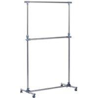 Heavy Duty Freestanding Clothes Rail with Wheels - Adjustable Laundry Organiser, Silver/Grey