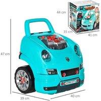 Kids Car Engine STEM Building Set - Teal Green - Ages 3+ - Educational, Battery-Operated, Imaginative Play