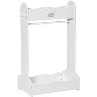 Princess Kids Hall Tree Rack with Shelves - Ages 3-8, Organiser, Wooden, Imaginative Play