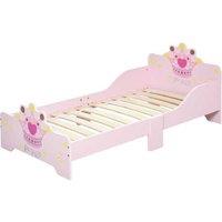 Princess Kids Bed with Crown Rails - Pink (Ages 3-6) - Safe, Imaginative, Easy Assembly