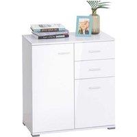 High Gloss Modular Side Cabinet - White, Water-Resistant Storage, 71x35x76cm