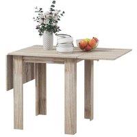 Wood Effect Extendable Drop Leaf Dining Table - 4 Seater, Space-Saving, Classic Style