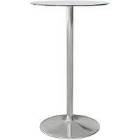Contemporary Glass High Top Bar Table for 2 - Tempered Glass & Steel, Compact Living Room Bistro