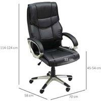 Ergonomic Faux Leather High Back Adjustable Office Chair - Black, 120kg Capacity