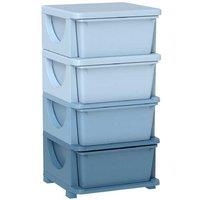 4-Tier Stackable Kids Storage Drawers - Durable Plastic, 37x37x76cm, Child-Safe Design