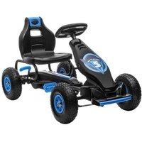 Kids Pedal Go Kart - Blue - Outdoor Ride-On Toy - Adjustable Seat - Ages 5-12