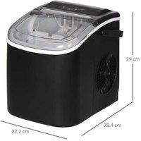 Countertop Ice Maker - Compact 12kg/24h, Low Noise, Sleek Black Kitchen Appliance