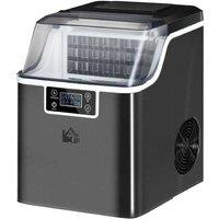 Countertop Ice Maker - Rapid 20kg/24h, Sleek Black Steel, Compact Kitchen Appliance