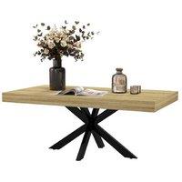 Industrial Coffee Table - Rectangular, Wood & Steel, 110x60cm Living Room Centrepiece