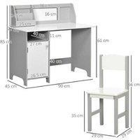 Kids Table & Chair Set - Grey - Creative Play Furniture for Ages 5-8 - Safe, Durable, Organised