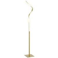 LED Dimmable Floor Lamp with 3 Brightness Levels & Foot Switch - Modern Spiral Gold