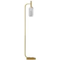 LED Floor Lamp - Dimmable Glass Shade, Foot Switch, Modern Gold Finish