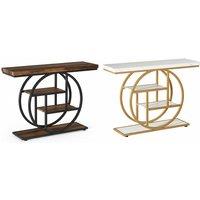 Alivio 4-Tier Console Table with Double Round Metal Frame