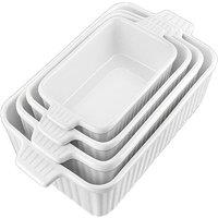 4-Piece Premium Ceramic Baking Dish Set - Dishwasher & Freezer Safe