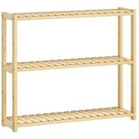 3-Tier Freestanding Bamboo Bathroom Rack - Natural, Adjustable Shelves, Moisture-Resistant