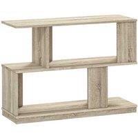 S-Shaped Side Table - Natural Wood, Space-Saving Storage, Contemporary End Table