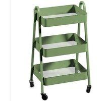 Metal Three-Tier Storage Trolley with Wheels - Versatile, Space-Saving Organiser