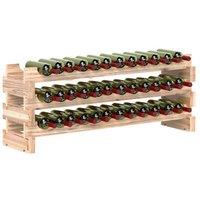 Wooden 3-Tier Stackable Wine Rack - 36 Bottle Modular Storage, Natural Fir