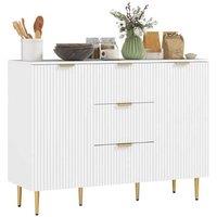 Modern Wood Sideboard Storage Cabinet - 3 Drawers, Adjustable Shelves, Large Capacity
