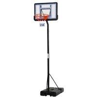 Adjustable Steel Basketball Stand & Hoop Set - Outdoor Sports Game for Teens, Black, 302-352cm Height