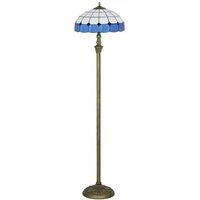 Tiffany-Style Floor Lamp - Stained Glass Shade, Vintage Bronze Finish, Large 152cm