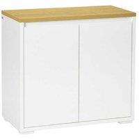White Wood Sideboard Cabinet with Doors & Adjustable Shelf - Modern Storage Solution