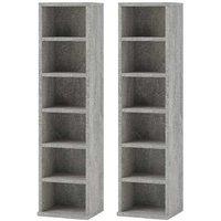 Set of Two Modular Wood CD Storage Shelves - Adjustable, High-Capacity, Minimalist Design